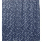 Witte twijgen op blauw. douchegordijn (Voorkant)