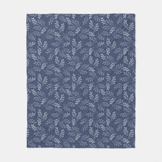 Witte twijgen op blauw. fleece deken (Voorkant)