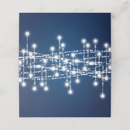 Witte Twinkle String Lights op blauw Plaatskaartje (Buitenkant ongevouwen)