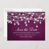 Witte Twinkle String Lights op Merlot Briefkaart (Voorkant / Achterkant)