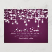 Witte Twinkle String Lights op Merlot Briefkaart (Voorkant)