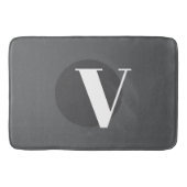 Witte typografie custom initiaal grijs badmat (Voorkant)