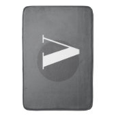 Witte typografie custom initiaal grijs badmat (Voorkant Verticaal)