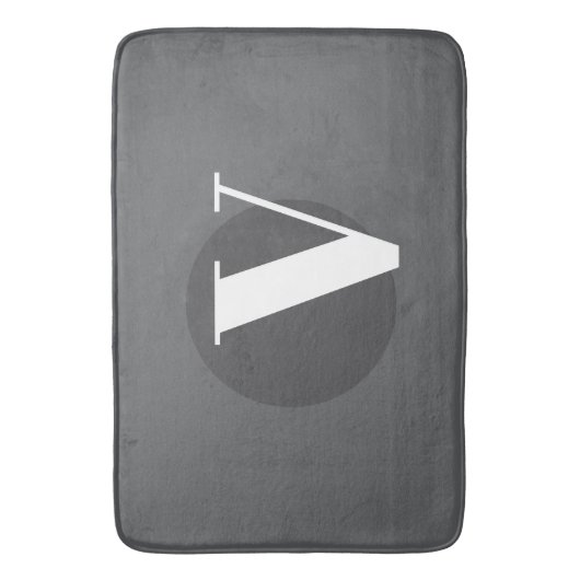 Witte typografie custom initiaal grijs badmat (Voorkant Verticaal)