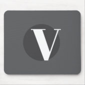 Witte typografie custom initiaal grijs muismat (Voorkant)