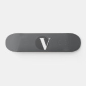 Witte typografie custom initiaal grijs persoonlijk skateboard (Horizontaal)