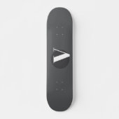 Witte typografie custom initiaal grijs persoonlijk skateboard (Voorkant)