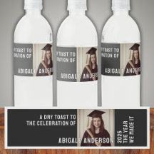 Witte typografie en foto drank label set