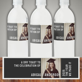 Witte typografie en foto drank label set waterfles etiket