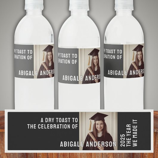 Witte typografie en foto drank label set waterfles etiket