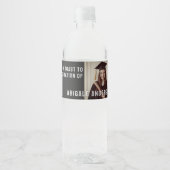Witte typografie en foto drank label set waterfles etiket (Voorkant)