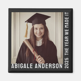 Witte typografie en fotogratificatie magneet