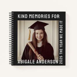 Witte typografie en fotogratificatie notitieboek