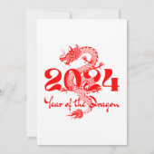 Witte typografie en jaar van de drakenbruiloft kaart (Achterkant)