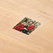 Witte Typografie Foto Kerst Kaart Acryl Uitnodigingen (Laagn)