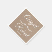 Witte typografie kraftpapier rustieke bruiloft servet (Hoek)