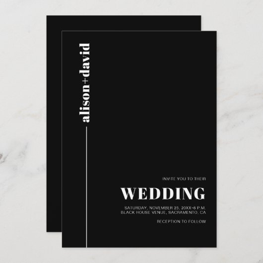 Witte typografie minimalistische QR-code zwarte br Kaart (Voorkant / Achterkant)