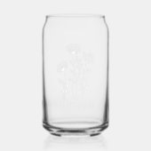 Witte typografie op maat bloemen blikvorm glas (Voorkant)