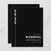 Witte typografie QR-code TROUWKAART uitnodiging bu (Voorkant / Achterkant)