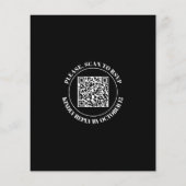 Witte typografie QR-code TROUWKAART uitnodiging bu (Achterkant)