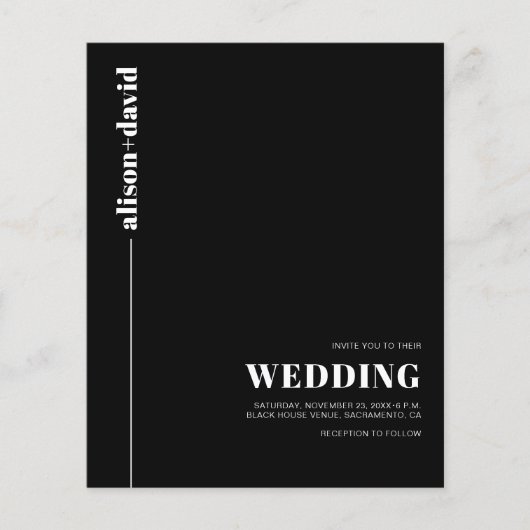 Witte typografie QR-code TROUWKAART uitnodiging bu (Voorkant)