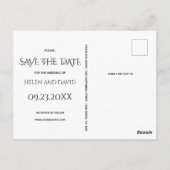 Witte typografie, roos zwarte bruiloft Opslaan Dat Briefkaart (Achterkant)