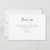 Witte Typografie Trouwfoto Dank u kaart (Achterkant)