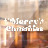 Witte typografie Vrolijk kerstfeest Raamsticker (Vel 2)