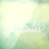 Witte typografie Vrolijk kerstfeest Raamsticker (Vel 3)