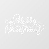 Witte typografie Vrolijk kerstfeest Raamsticker (Vel)