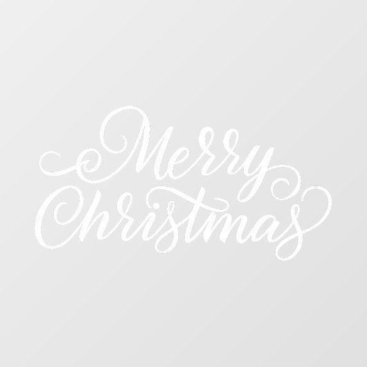 Witte typografie Vrolijk kerstfeest Raamsticker (Vel)