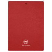 Witte Typografie Wit Logo Rood Lederen Textuur Klembord (Achterkant)