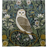 Witte uil art nouveau stijl douchegordijn (Voorkant)