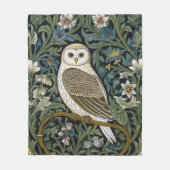 Witte uil art nouveau stijl fleece deken (Voorkant)