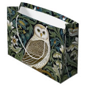 Witte uil art nouveau stijl groot cadeauzakje (Achterkant Gekanteld)