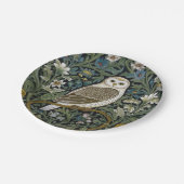 Witte uil art nouveau stijl papieren bordje (Gekanteld)