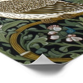 Witte uil art nouveau stijl poster (Hoek)