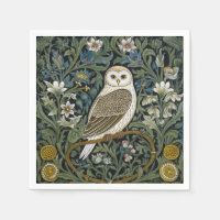 Witte uil art nouveau stijl