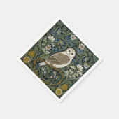 Witte uil art nouveau stijl servet (Hoek)