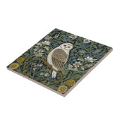 Witte uil art nouveau stijl tegeltje (Zijkant)