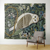 Witte uil art nouveau stijl wandkleed (In Situ (horizontaal))