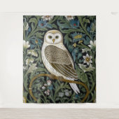 Witte uil art nouveau stijl wandkleed (Voorkant)