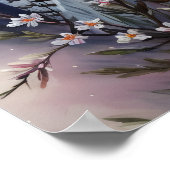 Witte Uil Bloemennacht Portret Poster (Hoek)