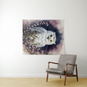 Witte Uil Bloemennacht Portret Wandkleed (In Situ (horizontaal))