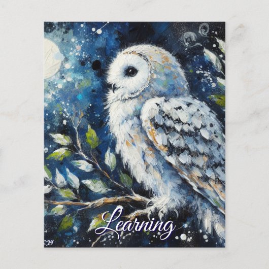 Witte Uil Gepersonaliseerde Decoupage Scrapbook Pa (Voorkant)