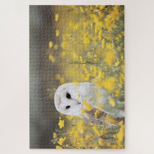 Witte uil in het wild legpuzzel (Verticaal)