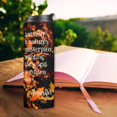 Witte uil op donkerboom herfst Inspirerend Thermosbeker