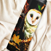 Witte uil op donkerboom herfst Inspirerend Thermosbeker