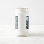 Witte uil op tak in maanlicht gepersonaliseerd bierpul (Center)