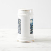 Witte uil op tak in maanlicht gepersonaliseerd bierpul (Center)